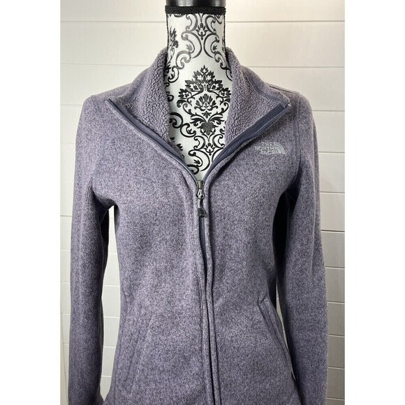 The North Face Jackets & Blazers - The North Face Knit Fleece Jacket Womens Lavender S Zip Front Pockets CorpCore